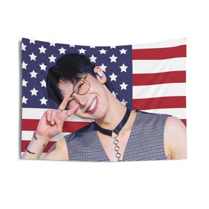 NCT Ten America Flag Banner, NCT Ten Water Photo Kpop Flag, NCT U Merch, Gift Ideas for Nctzen  Kpop Fan, Birthday Gift and Concert Merch