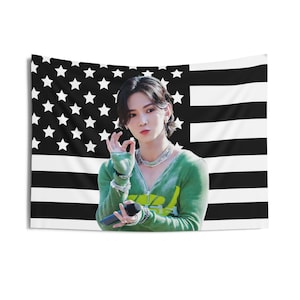 Ateez Yeosang Babygirl America Flag Banner, Ateez Members Kpop Flag, Ateez Tour 2025 Merch, Gift Ideas Atiny, Birthday Gift & Concert Merch