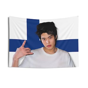 RIIZE Sohee Finland Flag Banner, RIIZE Sohee Kpop Flag Tapestry, RIIZE Sohee Kpop Merch Decor, Gift Ideas for Briize Kpop Fan