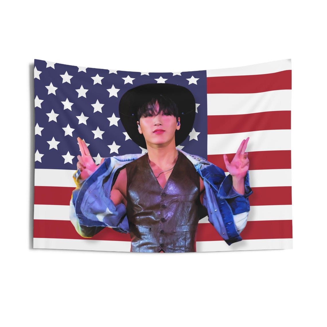 Az Rapper Flag Ateez San Cowboy That That America Flag, Ateez Members Kpop Flag, Ateez ...