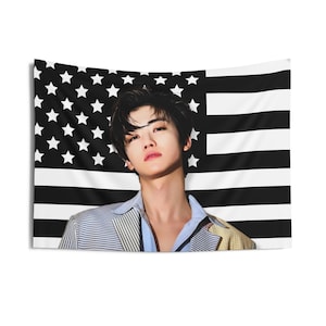 NCT Jaemin Magazine America Flag Banner, NCT Members Kpop Flag, NCT 127 Merch, Gift Ideas for Czennie, Birthday Gift & Concert Merch