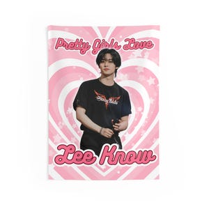 Skz Lee Know Pretty Girls Concert Banner, Stray Kids Members Kpop Flag, Skz Tour Merch, Gift Ideas Stays, Birthday Gift & Concert Merch