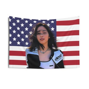 Itzy Ryujin America Flag Banner, Born To Be Ryujin Kpop Flag, Itzy Members Merch, Gift Ideas for MIDZY, Birthday Gift & Concert Merch