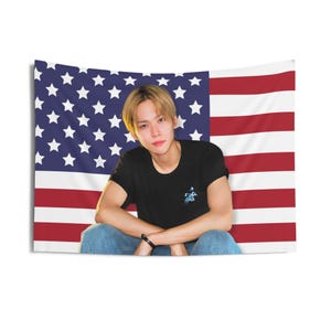 Riize Eunseok Blonde America Flag Banner, Riize Members Custom Kpop Flag, Hug Riize Merch, Gift Ideas Briize, Birthday Gift & Concert Merch