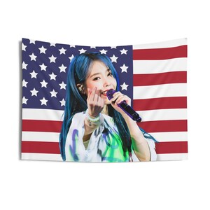Iu Concert Tour 2024 America Flag Banner, Iu Love Wins Kpop Flag, Love Wins All Merch, Gift Ideas for Uena, Birthday Gift & Concert Merch