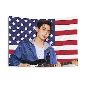 Zb1 TaeRae Flag Banner, Zerobaseone TaeRae Kpop American Flag Tapestry, Zb1 TaeRae Kpop Merch Decor, Gift Ideas for ZEROSE Kpop Fan