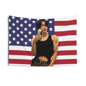 Riize Wonbin Flag Banner, Riize Wonbin American Flag Tapestry, Riize Wonbin Merch Decor, Gift for Riize Wonbin Fan, Briize Fan Gift Ideas