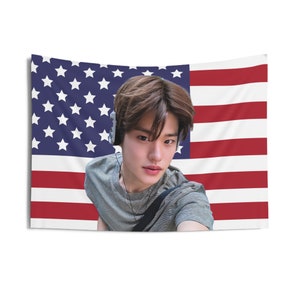 Riize Sohee Weverse Selfie America Flag, Riize Fancon 2024 Kpop Flag, Siren Riize Merch, Gift Idea for Briize, Birthday Gift & Concert Merch