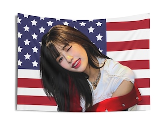 Ive Yujin Instagram America Flag Banner, Ive Concert Tour 2024 Kpop Flag, Ive Members Merch, Gift Ideas DIVE, Birthday Gift & Concert Merch