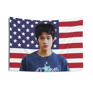 Riize Sohee America Flag Banner, Riize Members Kpop Flag, Riize Tour 2024 Merch, Gift Ideas for Briize, Birthday Gift & Concert Merch