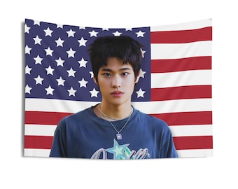 Riize Anton Curly Hair American Flag, Riize Anton American