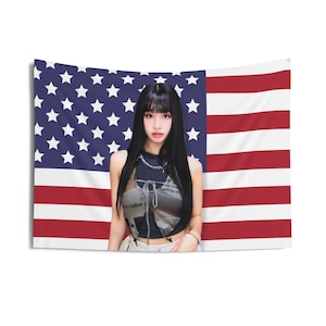 KISS of LIFE Natty Twitter America Flag, Kiof Kiss of Life Kpop Flag, Midas Touch Merch, Gift Idea KISSY, Birthday Gift and Concert Merch
