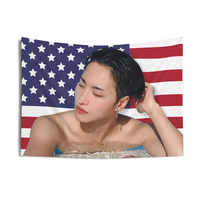 Ateez Seonghwa Pool Photo Flag Banner, Ateez Seonghwa Kpop American