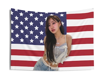 KISS of LIFE Julie America Flag Banner, Kiss of Life Kpop Flag, Nobody Knows Merch, Gift Ideas for KISSY, Birthday Gift and Concert Merch