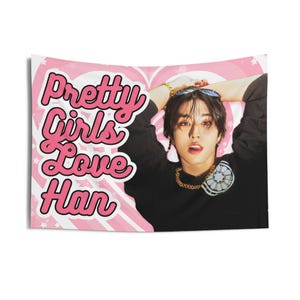 Skz Han Hop Hiptape Pretty Girls Banner, Stray Kids Members Kpop Flag, Skz Tour 2025 Merch, Gift Ideas Stays, Birthday Gift & Concert Merch