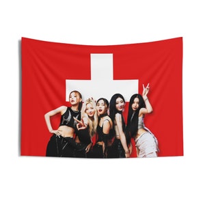ITZY Members Switzerland Flag Banner, Itzy World Tour 2024 Kpop Flag, Born to Be Itzy Merch, Gift Ideas MIDZY, Birthday Gift & Concert Merch