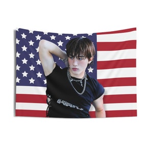 THE BOYZ Eric America Flag Banner, The Boyz Eric Kpop Flag, The Boyz Eric Kpop Merch, Gift Ideas for The B, Birthday Gift & Concert Merch