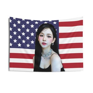 Aespa Karina Instagram America Flag, Armageddon Aespa Kpop Flag, Supernova Aespa Merch, Gift Ideas for MY, Birthday Gift & Concert Merch