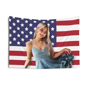 ITZY Lia America Flag Banner, Itzy World Tour Kpop Flag, Born to Be Itzy Merch, Gift Ideas for MIDZY Kpop, Birthday Gift and Concert Merch