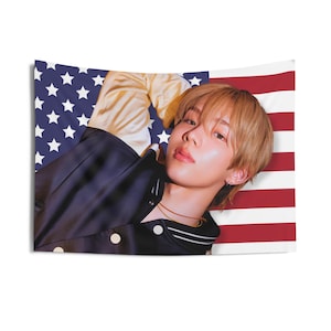 Riize Shotaro Flag Banner, Riize Shotaro American Flag Tapestry, Riize Shotaro Merch Decor, Gift for Riize Shotaro Fan, Briize Fan Gift Idea