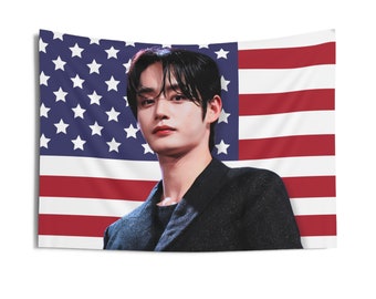 Zb1 Jiwoong Flag Banner, Zerobaseone Jiwoong Kpop American Flag Tapestry, Zb1 Jiwoong Kpop Merch Decor, Gift Ideas for ZEROSE Kpop Fan