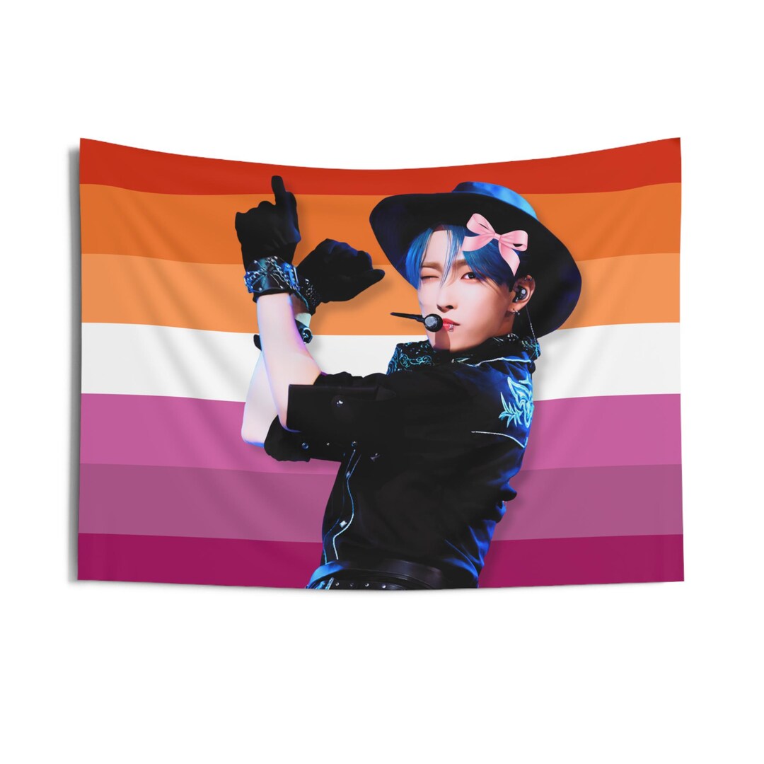 Ateez Hongjoong Cowboy Lesbian Flag, Ateez Members Kpop Flag