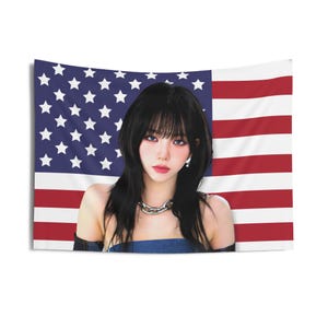 Aespa Karina Wolf Cut America Flag