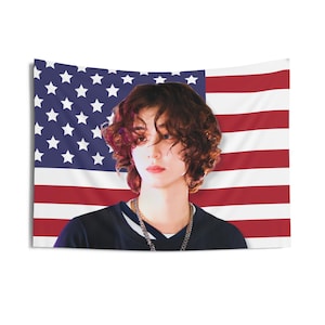 Bonedo Leehan Curly Hair America Flag, Bnd Members Kpop Flag, Boys Next Door Tour 2025 Merch, Gift Idea Fans, Birthday Gift & Concert Merch