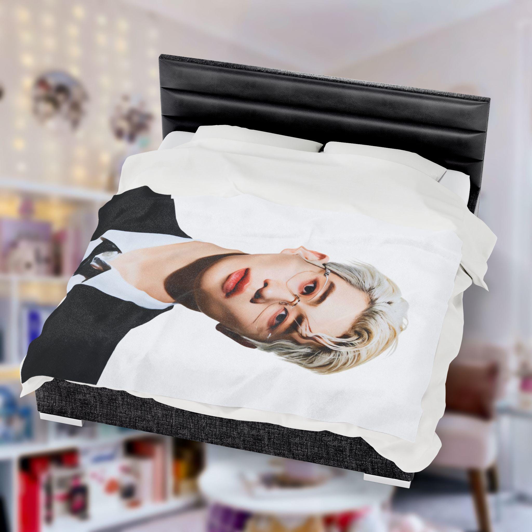 Nct 127 Jaehyun Blonde Plush Blanket, Nct Custom Kpop Blanket, Nct