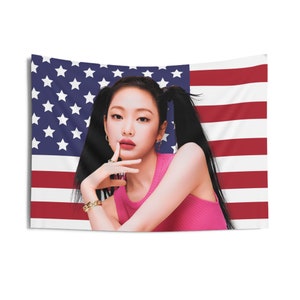 AESPA Ningning Photoshoot America Flag, Aespa Ningning Drama Kpop Flag, Aespa Album Merch, Gift Ideas for MY, Birthday Gift & Concert Merch