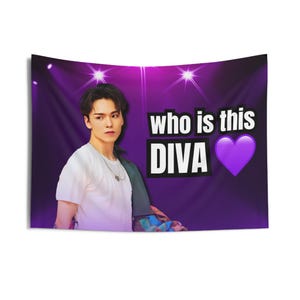 Svt Vernon Diva Concert Banner, Seventeen Members Kpop Flag, Svt Tour 2024 Merch, Gift Ideas for Carats, Birthday Gift & Concert Merch