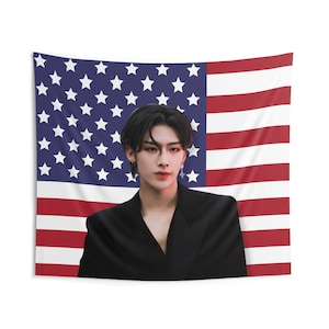 Zb1 Ricky Black Hair America Flag, Zerobaseone Members Kpop Flag, Zb1 ...