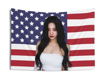 AESPA Ningning America Flag Banner, Aespa Ningning Drama Kpop Flag, Aespa Ningning Merch, Gift Ideas for MY, Birthday Gift & Concert Merch