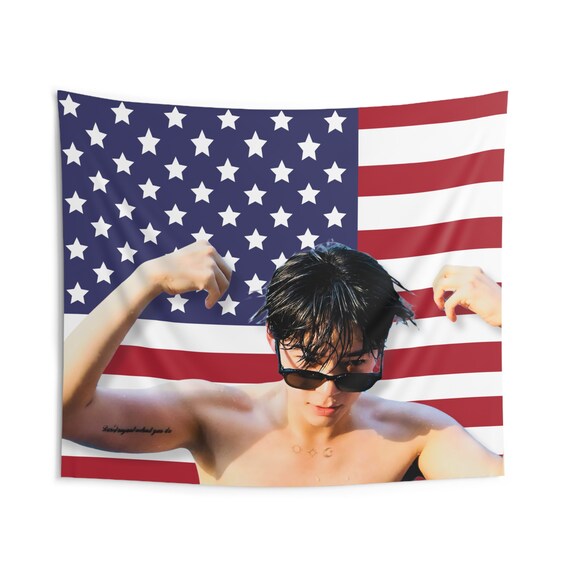 ZB1 Hanbin Pool Photo America Flag , Zerobaseone Members