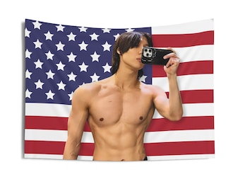 SHINEE Taemin Gym Selfie Flag Banner, Shinee Taemin Kpop American Flag Tapestry, Shinee Kpop Merch Decor, Gift Ideas for Shawol Kpop Fan