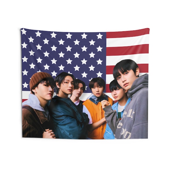 Bonedo Members Selfie America Flag, Bnd Members Kpop Flag