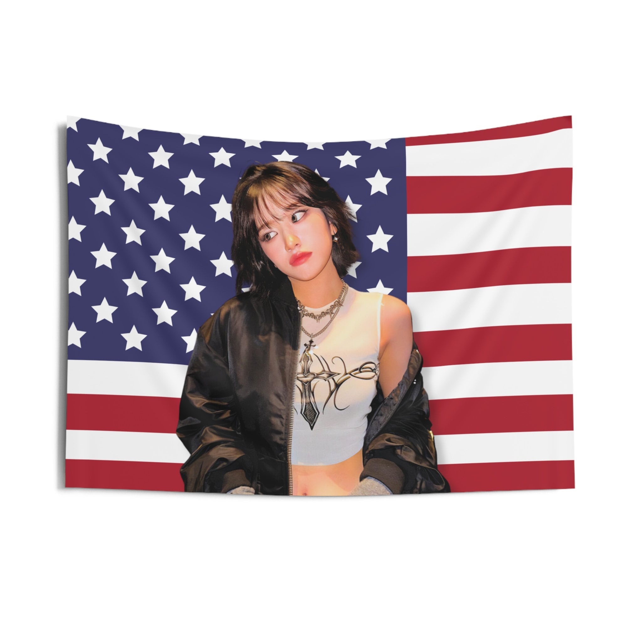 IVE Yujin America Flag Banner, IVE Members Kpop Flag, Ive Tour Merch, Gift Ideas for DIVE Kpop Fan, Birthday Gift and Concert Merch