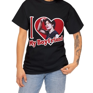 Skz IN Jeongin I Love My Boyfriend Shirt, Custom Stray Kids IN Jeongin Photo Merch, Gift Ideas for Kpop Fans Stays