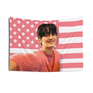 Zb1 Gyuvin Sweater Pink America Flag, Zerobaseone Members Kpop Flag, Zb1 Melting Point Merch, Gift Zerose, Birthday Gift & Concert Merch