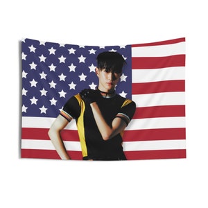 RIIZE Seunghan America Flag Banner, RIIZE Seunghan Talk Saxy Kpop Flag Tapestry, RIIZE Seunghan Kpop Merch, Gift Ideas for Briize Kpop Fan
