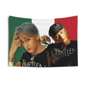 NCT 127 Mark Mexico Flag Banner, NCT Dream Mark Kpop Flag, Nct Members Merch, Gift Ideas for Nctzen, Birthday Gift & Concert Merch