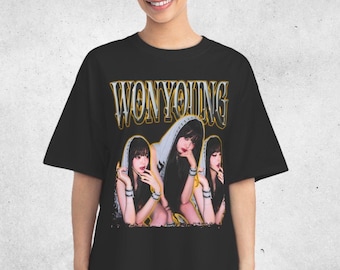 Ive Wonyoung Gray Hoodie Vintage Bootleg T-shirt: Oversized Dive