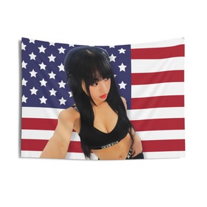 KISS of LIFE Natty America Flag Banner, Kiss of Life Kpop Flag, Nobody Knows Merch, Gift Ideas for KISSY, Birthday Gift and Concert Merch