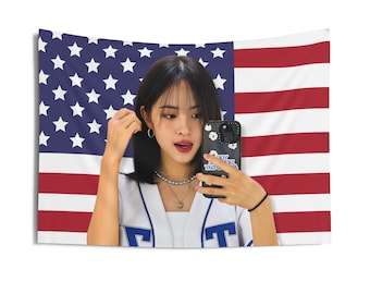 Itzy Ryujin Selfie America Flag, Itzy World Tour 2024 Kpop Flag, Born to Be Itzy Merch, Gift Idea for Midzy, Birthday Gift & Concert Merch