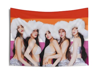 Album G I-dle, bannière drapeau lesbien, photo de groupe G I-dle, tapisserie drapeau Kpop Bi, décoration G I-dle Kpop Merch, idées cadeaux pour fan de Neverland