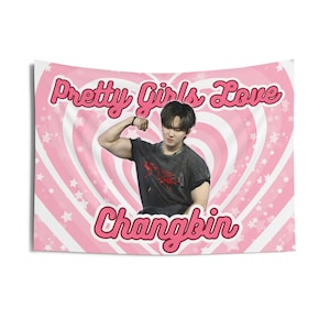 Skz Changbin Pretty Girls Concert Banner, Stray Kids Members Kpop Flag, Skz Tour Merch, Gift Ideas for Stays, Birthday Gift & Concert Merch