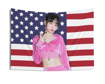 Le Sserafim Chaewon Flag Banner, Le Sserafim Chaewon Kpop American Flag Tapestry, Le Sserafim Kpop Merch Decor, Gift Ideas for Fearnot Fan