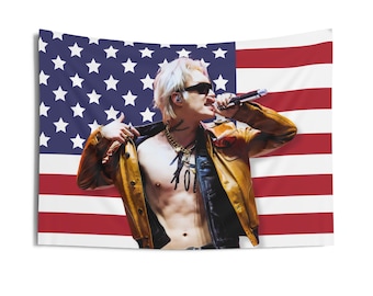 Ateez Mingi Abs America Flag Banner, Ateez Members Kpop Flag, Ateez World Tour 2025 Merch, Gift Ideas Atiny, Birthday Gift & Concert Merch