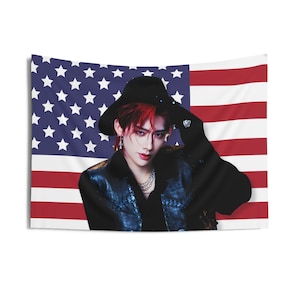 Zb1 Gunwook Superman America Flag, Zb1 Members Kpop Flag