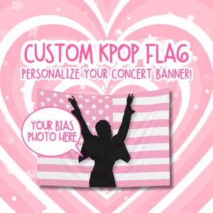 Bandera de Kpop personalizada para conciertos, bandera de Kpop personalizada, artículos de FanMade, ideas de regalo para amantes del Kpop, regalos de cumpleaños y artículos de conciertos.